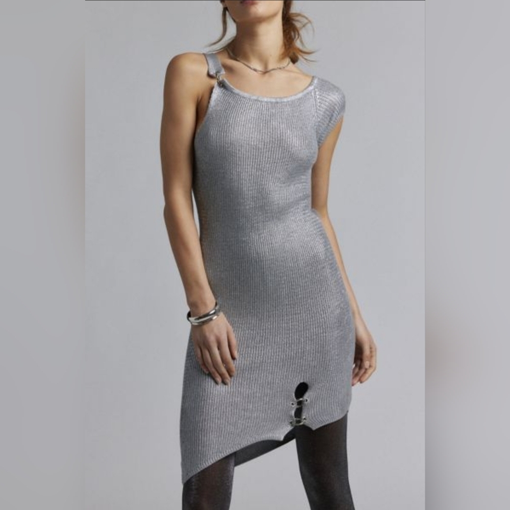 The Ragged Priest Astral Asymmetric Metallic Dress
